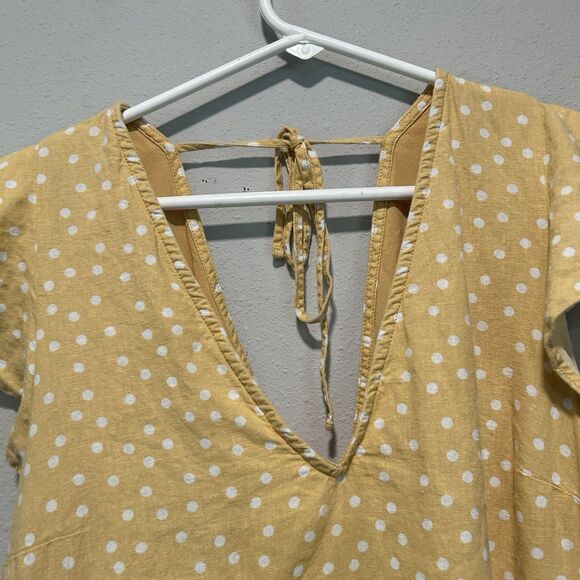 Abercrombie Fitch Dress Medium Pockets Polka Dot Festival V Neck Tiered Lined - Picture 2 of 10